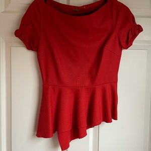 Dashing red peplum top